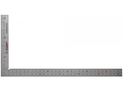 Угольник ЗУБР “ЭКСПЕРТ” столярный нерж. сталь, шкала: шаг 1 мм, гравированная, 300 х 150 мм 34350-30